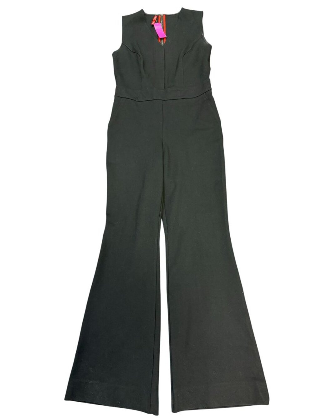 Spanx Black Sleeveless Wide-Leg Jumpsuit With Zipper Back M